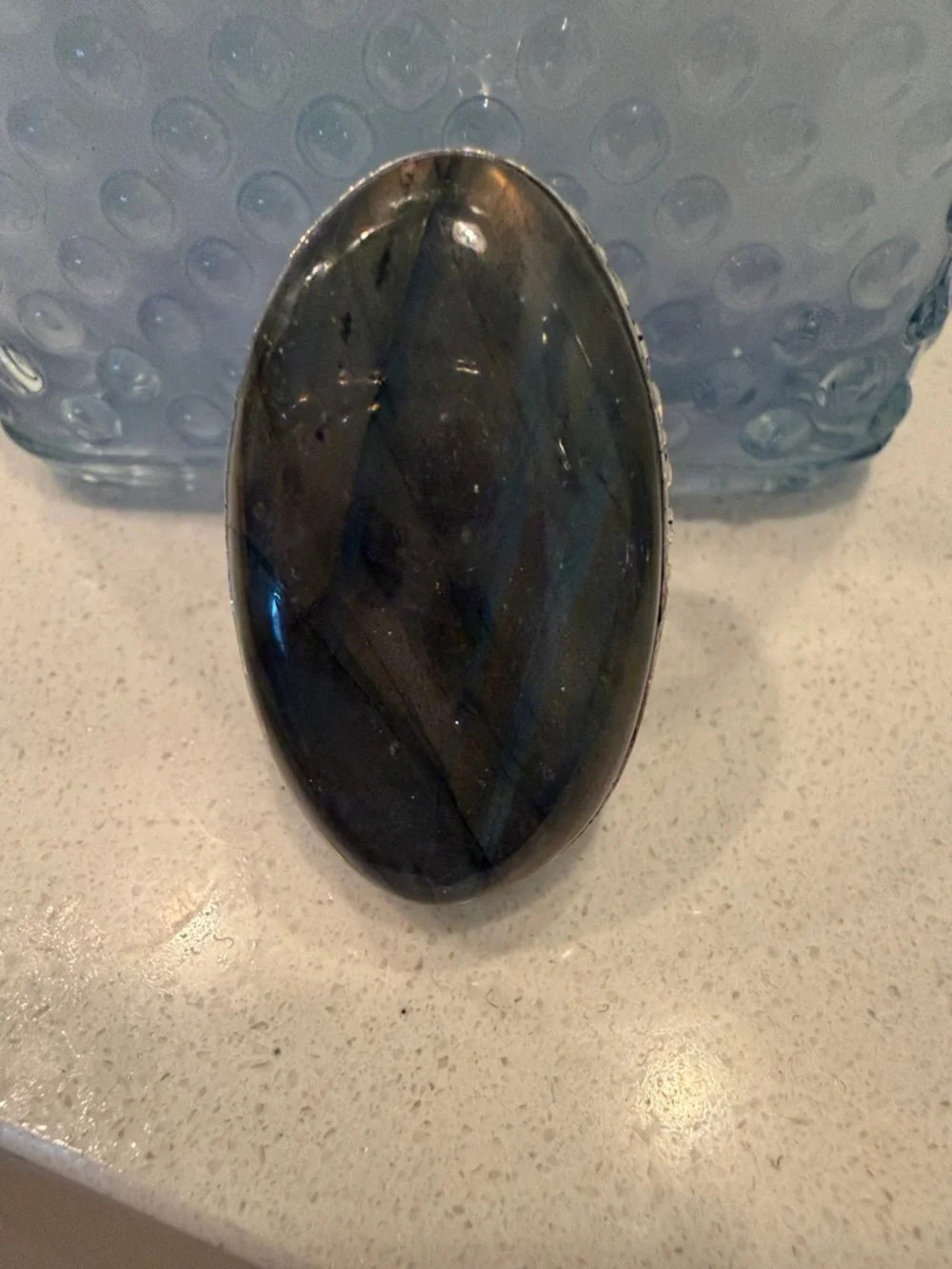 Large Labradorite Oval Statement Ring - Women Jewelry